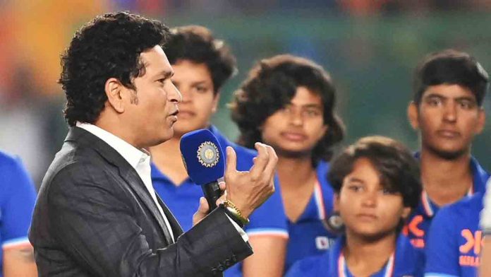 sachin tendulkar felicitates womens u19 world cup winning cricket team